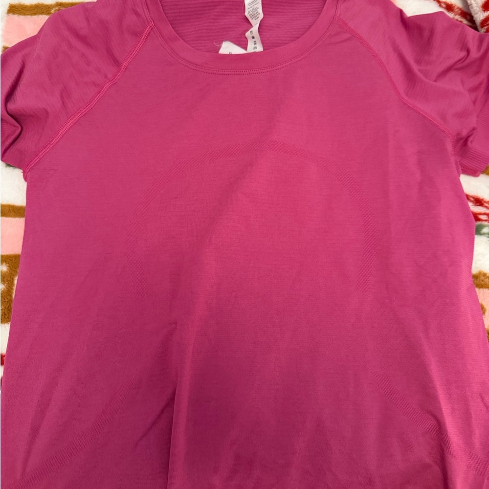 Pink Women's Lululemon Cropped Swiftly Tech Top